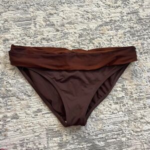 Y2K brown La Blanca cheeky bikini bottoms fold-over ombré size 8